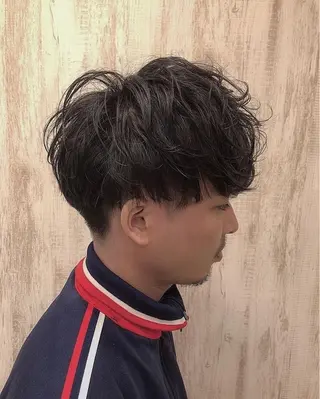 ミディアム パーマ メンズ メンズパーマ波巻き 🌳大森悠登🌳のヘアスタイル