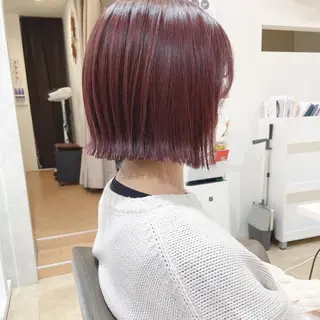 ショート カラー 縮毛矯正ボブ/ 髪質改善/カットのヘアスタイル