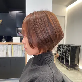 ショート カラー 長町/酸性ストレート /曲がる縮毛矯正のヘアスタイル