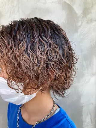 ショート パーマ メンズ 波巻きスパイラルパー マ/シャドウパーマ駿のヘアスタイル