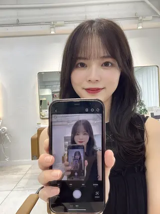 セミロング 中顔面短縮 顔まわり新田大翔のヘアスタイル