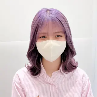 ミディアム カラー 🩵ブリーチカラー 🐈MIORI🩵のヘアスタイル