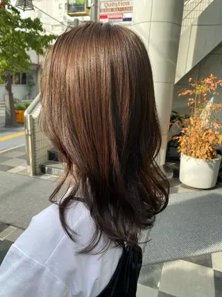 セミロング カラー ヘアアレンジ メンズ 加藤 瑠美のヘアスタイル