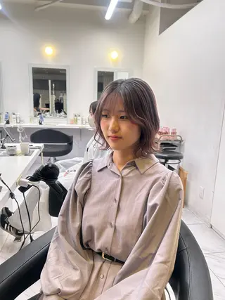 ミディアム カラー パーマ ヘアアレンジ メンズ 🦋韓国レイヤー｜ 透明感グレージュ🦋のヘアスタイル