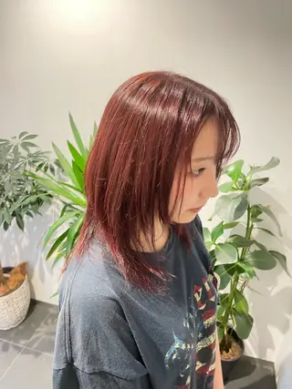 ミディアム けいせい/横浜/ カラー、パーマ、縮毛のヘアスタイル