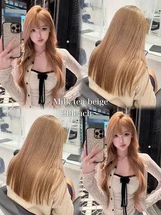 ロング カラー ヘアアレンジ えびけん/色落ちまで 可愛い♥️のヘアスタイル