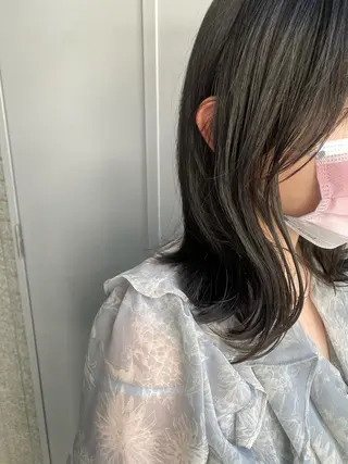 ミディアム カラー パーマ ヘアアレンジ kame|レイヤー / 似合わせ顔周りのヘアスタイル