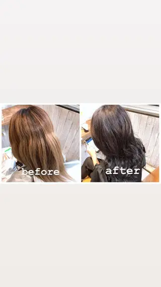 セミロング カラー 中村 優志のヘアスタイル