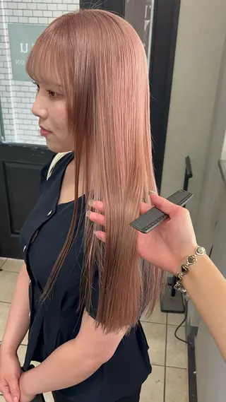 ロング カラー ハイトーン髪質改善 🫧大阪/kanonのヘアスタイル