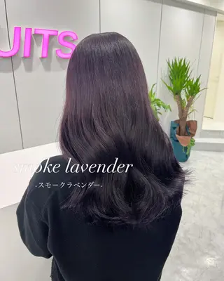 ロング カラー ヘアアレンジ 🩵色落ち可愛い 寒色カラー🩵のヘアスタイル