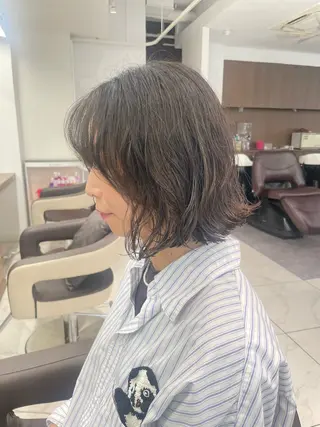 ミディアム パーマ 福島成美/髪質改善 縮毛矯正/カラーのヘアスタイル