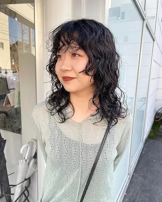 パーマ ミディアム カット／ブリーチ🐏 モデル募集中 ナナホのヘアスタイル