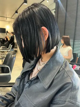 ミディアム カラー パーマ ヘアアレンジ 透明感/オリーブ/ グレージュ/YUKAのヘアスタイル