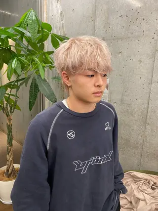 ショート カラー メンズ ✨️艶ハイトーン特化 ✨️佐藤望のヘアスタイル