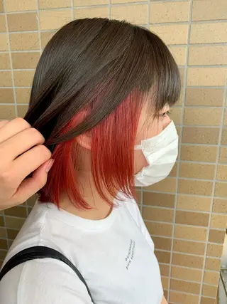 ミディアム カラー stylist 静音「LEON」のヘアスタイル