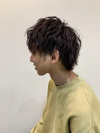 ショート メンズ パーマ カラー 特殊パーマ 片山恭兵のヘアスタイル