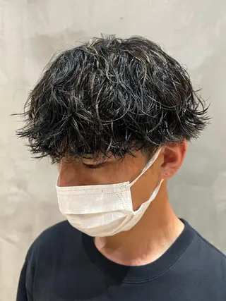 ショート パーマ メンズ 波巻きスパイラルパー マ/シャドウパーマ駿のヘアスタイル