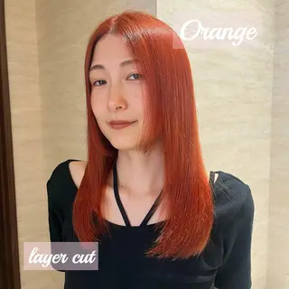 ミディアム カラー 柔らかい艶暖色 レイヤー🫧姫汝のヘアスタイル