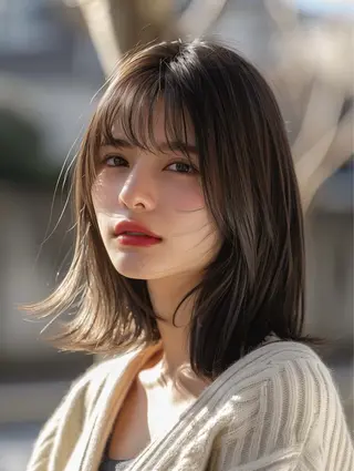 セミロング カラー ✨シルクストレート✨ 美髪髪質改善Yukiのヘアスタイル