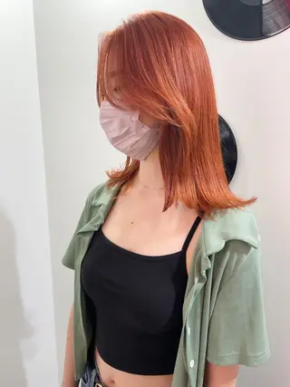 ミディアム カラー パーマ 💖美髪矯正💖 辻未侑のヘアスタイル