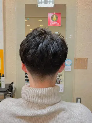 ミディアム パーマ メンズ メンズパーマ 赤司 泰樹のヘアスタイル
