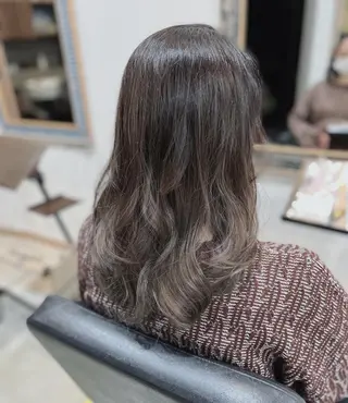 セミロング カラー 五反田　美容院☆張 明星☆韓国ヘアのヘアスタイル