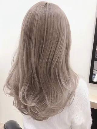 ロング カラー たつや/ハイトーン/ バレイヤージュ/寒色のヘアスタイル