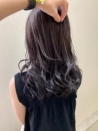 ミディアム カラー パーマ ヘアアレンジ メンズ キッズ ネイル マツエク・マツパ 切りっぱなしヘアボブ ミディアムヘアRYOのヘアスタイル