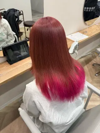 セミロング ブリーチ/髪質改善/ 岡山駅/のりまきのヘアスタイル