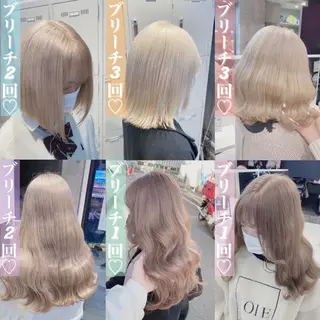 セミロング 🤍ムラ修正ブリーチ 🤍原宿/YUUのヘアスタイル