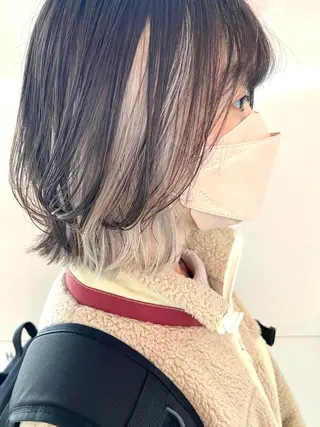 ショート カラー ヘアアレンジ 🧨ブリーチー×ボブ レイヤー💎じゅえるのヘアスタイル