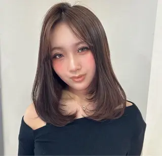 ミディアム 大人色気レイヤー/ 大阪梅田/ユズ🎀のヘアスタイル