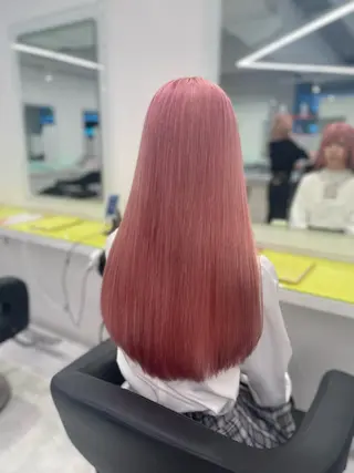 ロング カラー 韓国風艶髪🎀 暖色カラー🤍のヘアスタイル