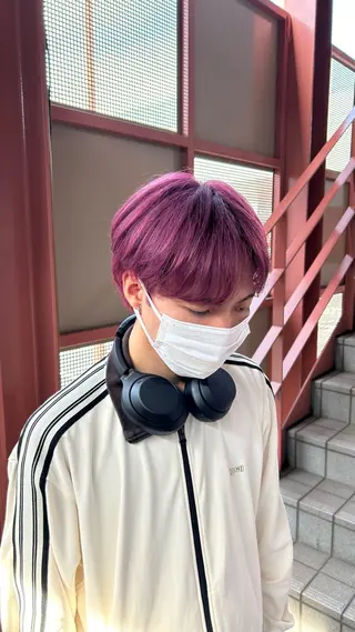 ショート カラー メンズ 暖色カラー/美髪矯正 /フクダ モエ🐿のヘアスタイル