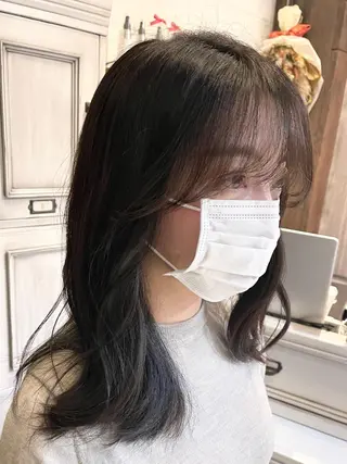 セミロング カラー 髪質改善で 憧れの潤艶美髪にのヘアスタイル