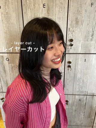 セミロング カラー パーマ ヘアアレンジ .5 by soleil 小松店のヘアスタイル