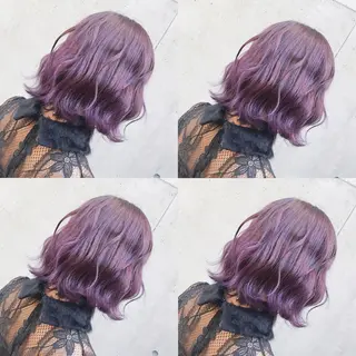 ミディアム カラー ヘアアレンジ TAKUMAブリーチ /切りっぱなし🪽のヘアスタイル