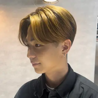 ショート カラー パーマ メンズ センターパート マスターかずまのヘアスタイル