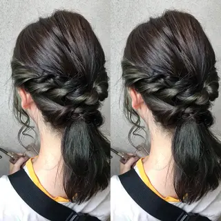 ミディアム カラー 小栗 麻衣のヘアスタイル