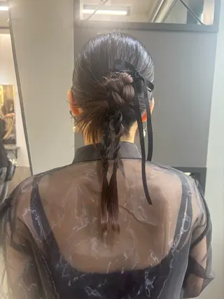 ヘアアレンジ ブリーチなしWカラー ヘアセット菜希のヘアスタイル