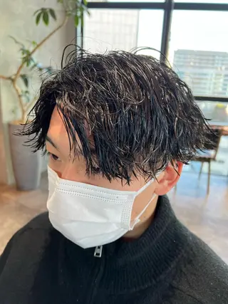 ショート パーマ メンズ 波巻きスパイラルパー マ/シャドウパーマ駿のヘアスタイル