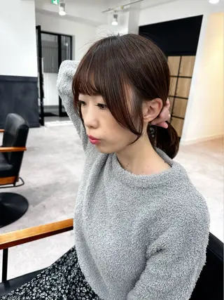 ミディアム カラー パーマ ヘアアレンジ メンズ 骨格レイヤーカット 🌿美髪縮毛矯正のヘアスタイル