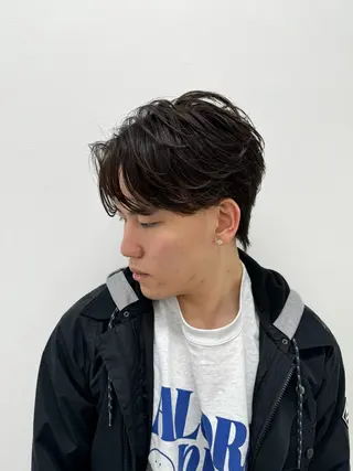 ショート カラー パーマ ヘアアレンジ メンズ 仕上がり満足度No. 1🔥BLUCK🔥のヘアスタイル