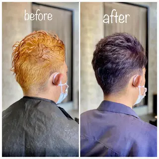 カラー メンズ 宮城 将大のヘアスタイル