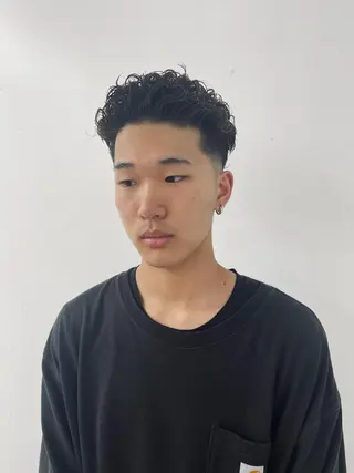 パーマ メンズ スパイキーパーマ 柏NO1 藤本葉のヘアスタイル