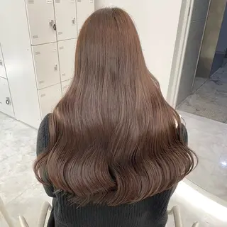 ロング カラー 韓国風艶髪🎀 暖色カラー🤍のヘアスタイル