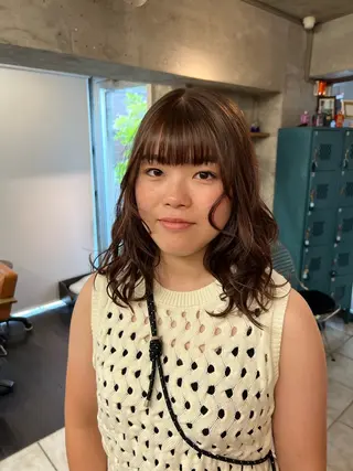 ミディアム カラー 土田かほ/本日🈳 透明感カラー🍃のヘアスタイル