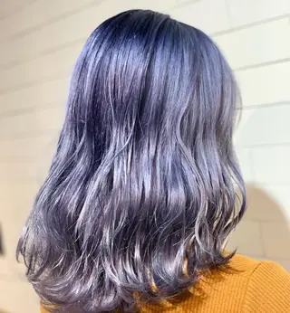ミディアム カラー ヘアアレンジ 髪質改善×ハイトーン 中田啄也のヘアスタイル