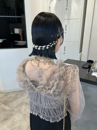 ショート ヘアアレンジ 黒阪 なみのヘアスタイル