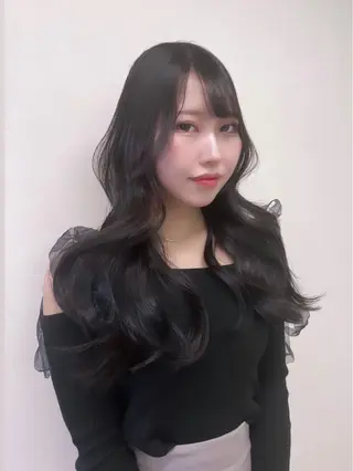 セミロング HONO/韓国 ワンホン大阪エクステのヘアスタイル